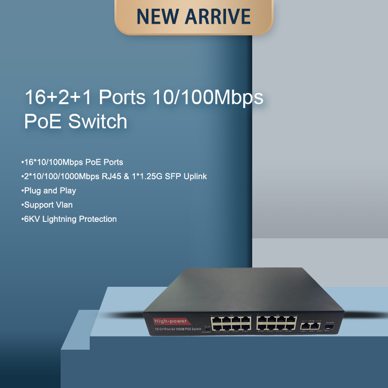 Gigabit RJ45 Port 16 Ports Poe Network 32 ports POE gigabit network switch support industrial network switch