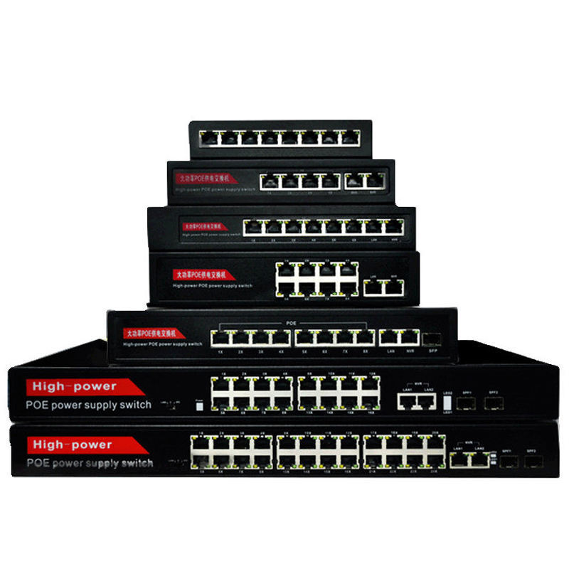 SunSoont Network Switch PoE 24+2 26 ports PoE switch 1000Mbps Downlink 1000Mbps Uplink VLAN PoE Switches