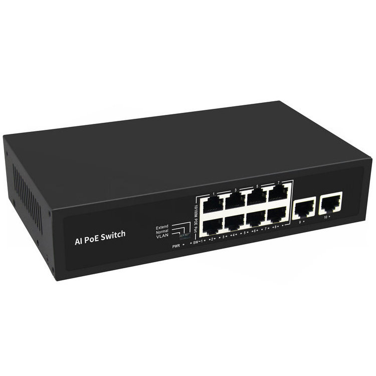 Sunsoont 8 ports Unmanaged Ethernet POE Switch, POE Network Switch 2 uplink ports for Dahua camera