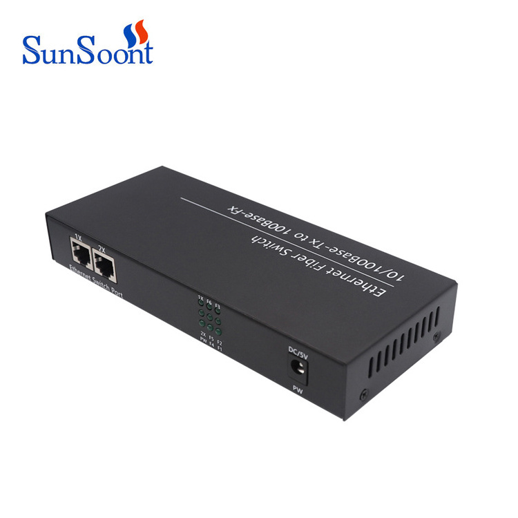 Fiber Optic Media Converter 10/100M Optical Fiber switch 6 port 2 SFP ports