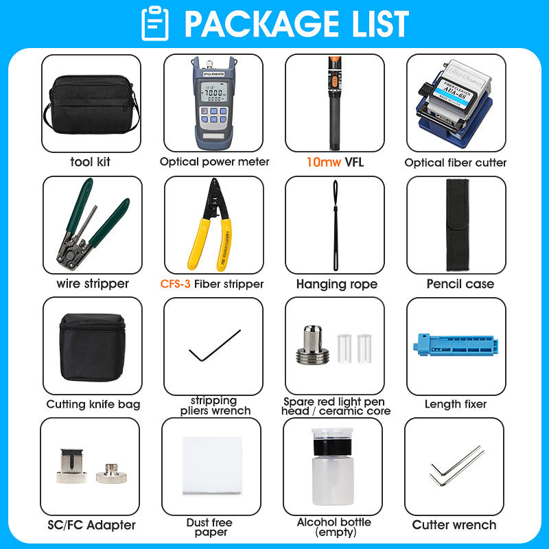 FTTH Fiber Optic Tool Kit for Installing Fast Connector and Fiber Optic Drop Cable CFS-3