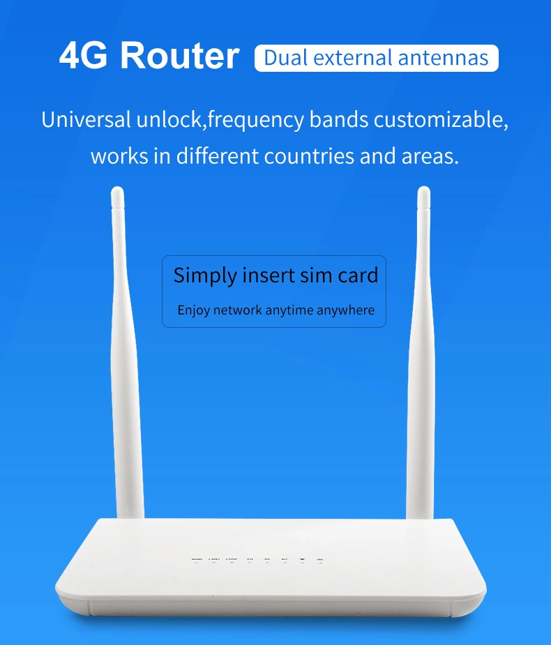 Customized 4G LTE WiFi Router Broadband Wireless CPE with Sim Card 4G LTE Broadband Router