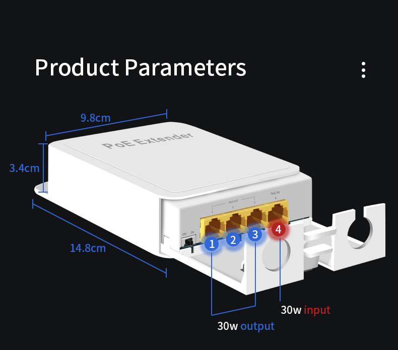 1000M outdoor poe switch ip67 waterproof poe power injector