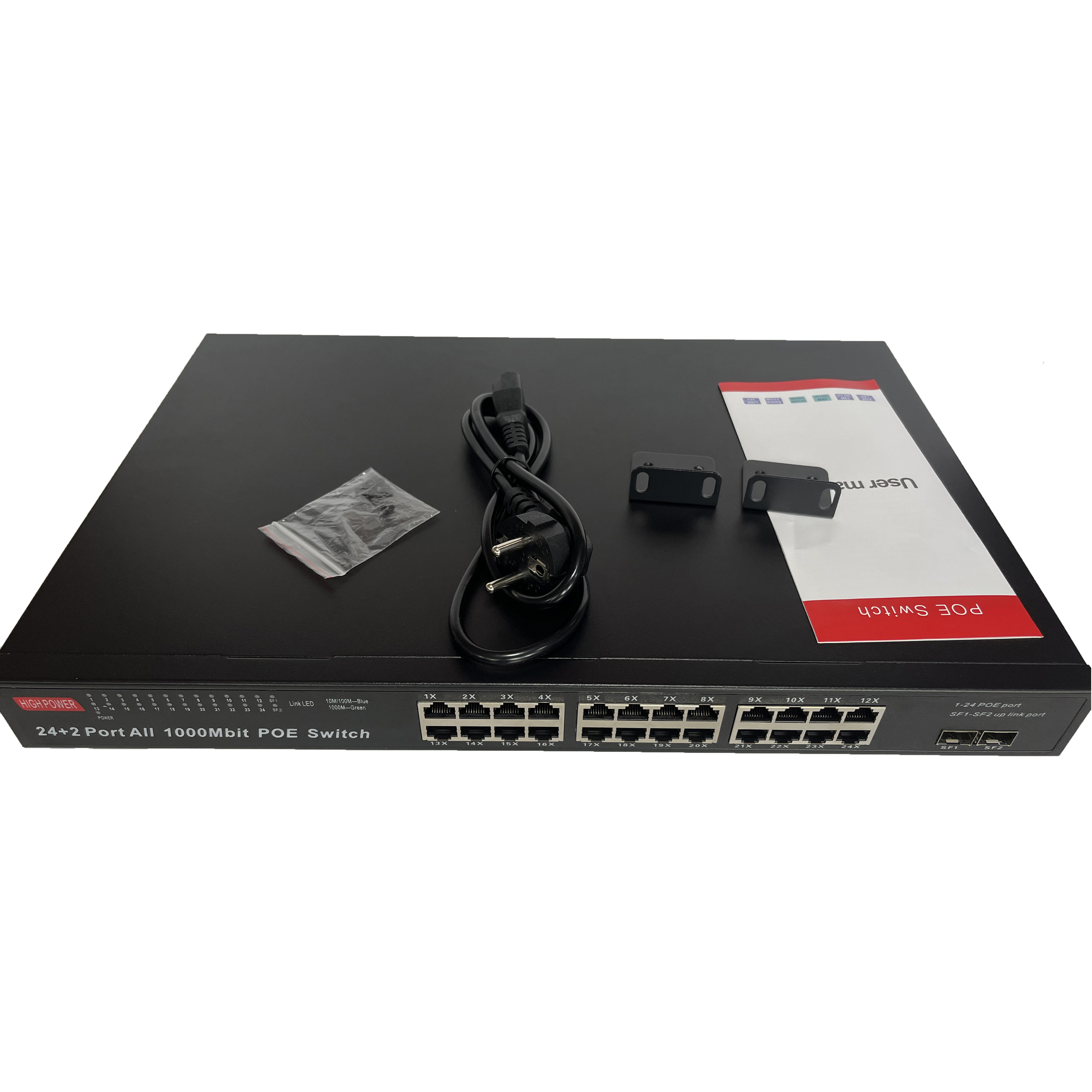 high power managed switch 24 port poe 1000mbps poe switch 24 ports