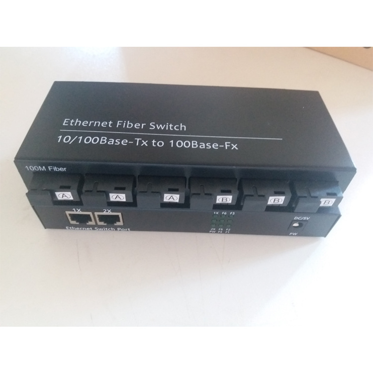 Fiber Optic Media Converter 10/100M Optical Fiber switch 6 port 2 SFP ports