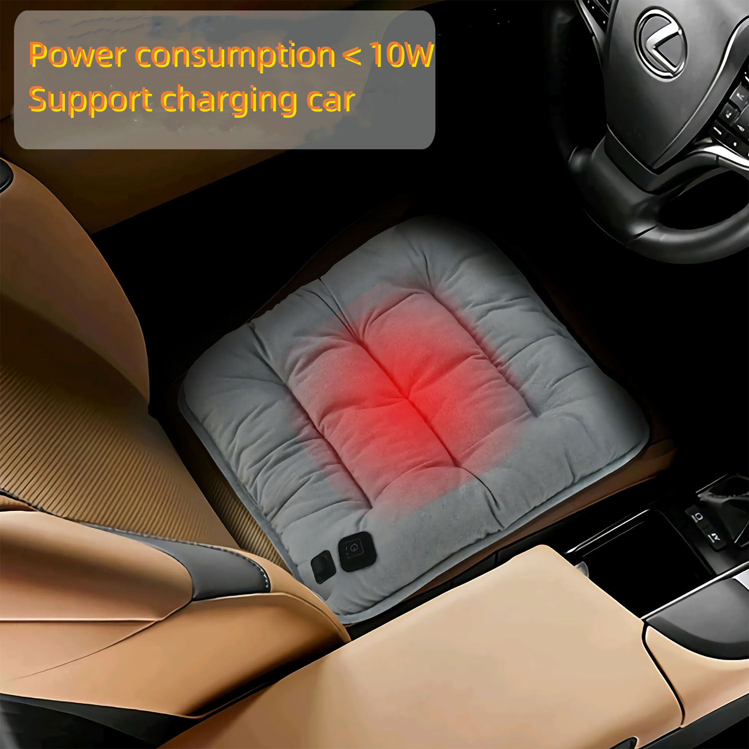 2022 New Wholesale Portable USB Charging Graphene Heating Pad 3 Gears Temperature Control Car Seat Mats Heating Seat Cushion