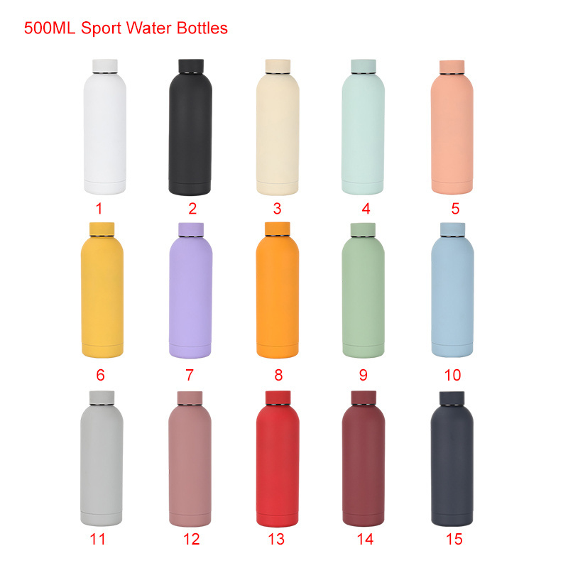 Wholesale 2022 New Arrival Customized Logo 350ml/500ml/750ml/1000ml Sport Water Bottles Stainless Steel Insulated Water Bottles