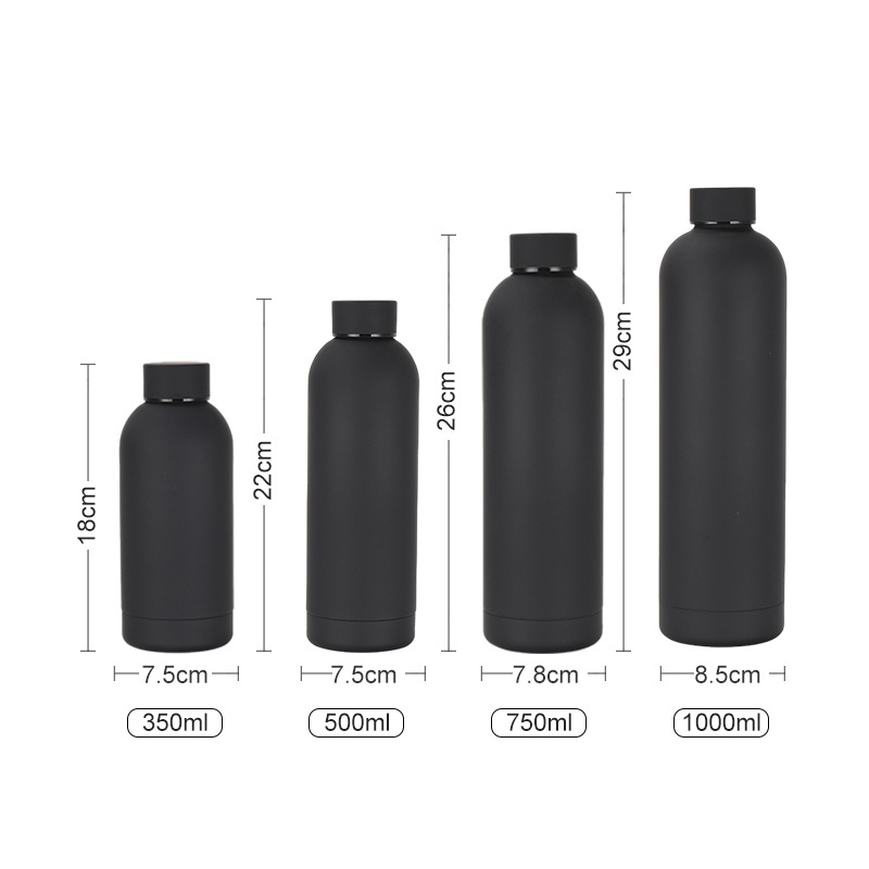 Wholesale 2022 New Arrival Customized Logo 350ml/500ml/750ml/1000ml Sport Water Bottles Stainless Steel Insulated Water Bottles