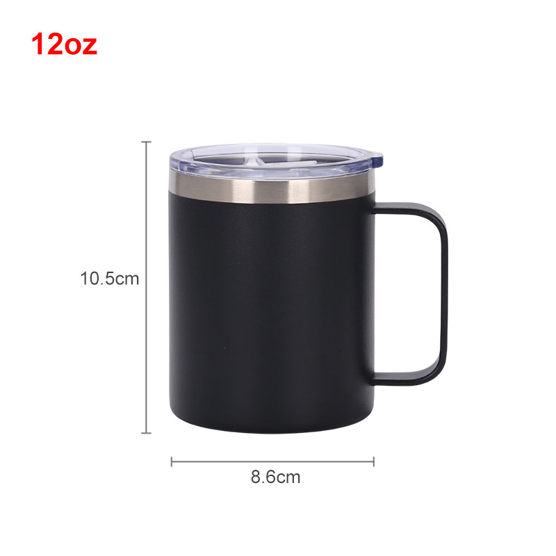 Hot Selling Vacuum Insulated Custom Tumbler Mugs 12oz Tumbler  Cups Custom Stainless Steel Travel Coffee Mug with Handle and Lid