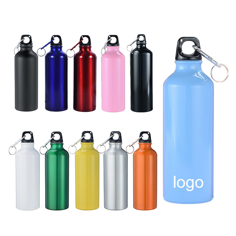 Factory Wholesale Customized 400ml 500ml 600ml 750ml 1000ml Aluminum Sports Water Bottles with Lids and Carabiners