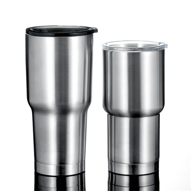 20oz 30oz Vacuum Insulated Stemless 18/8 Stainless Steel Wine Tumbler Cup Glasses with Lid and Straw