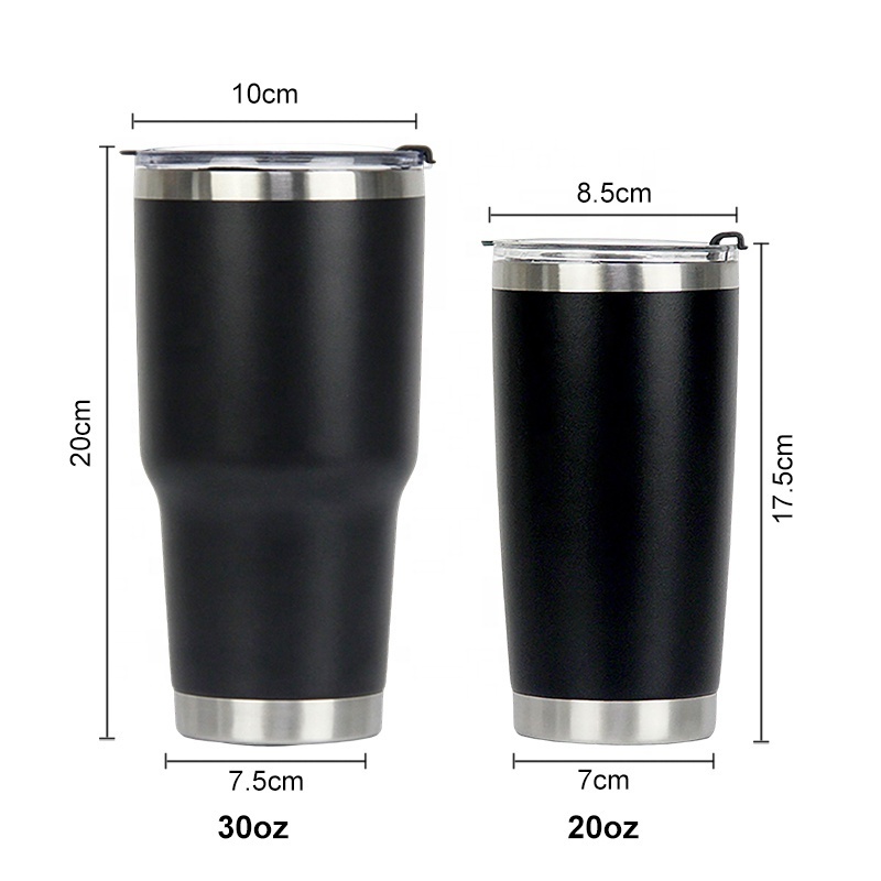 BPA Free Customized Logo 30oz Insulated Stainless Steel Coffee Tumbler Cup with Lid and Straws Custom Logo 20 oz Coffee Tumbler