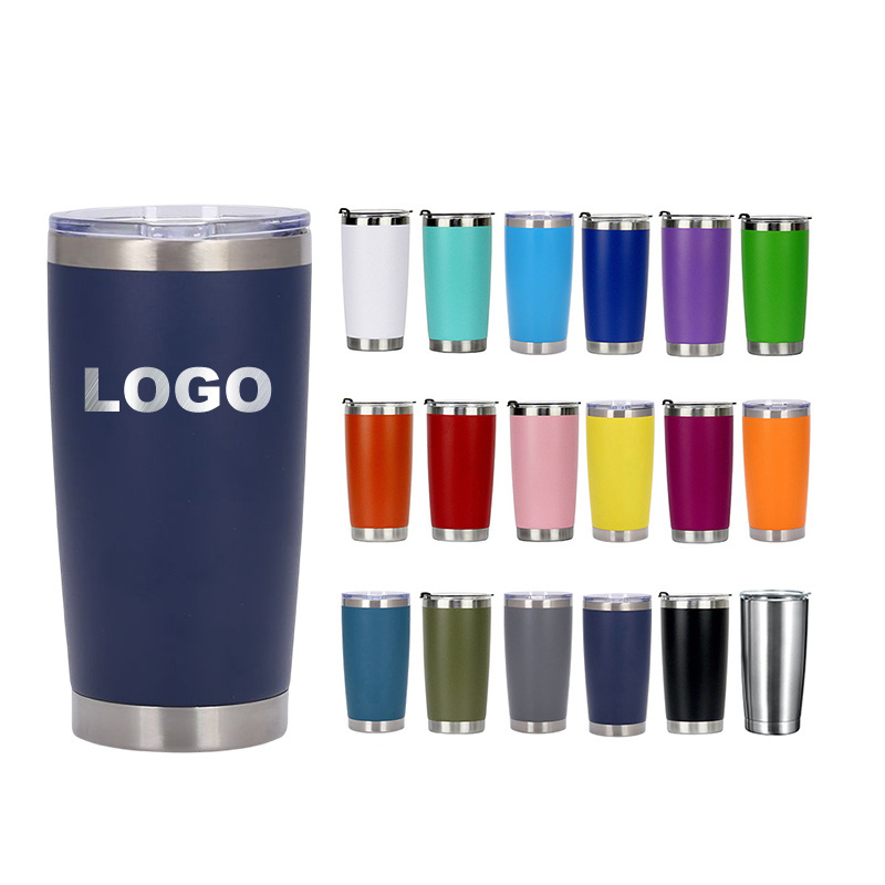 BPA Free Customized Logo 30oz Insulated Stainless Steel Coffee Tumbler Cup with Lid and Straws Custom Logo 20 oz Coffee Tumbler