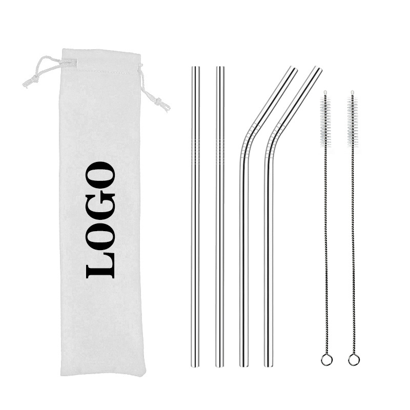 6mm 8mm 12mm Fashion Custom Reusable Gold Color Stainless Steel Straws