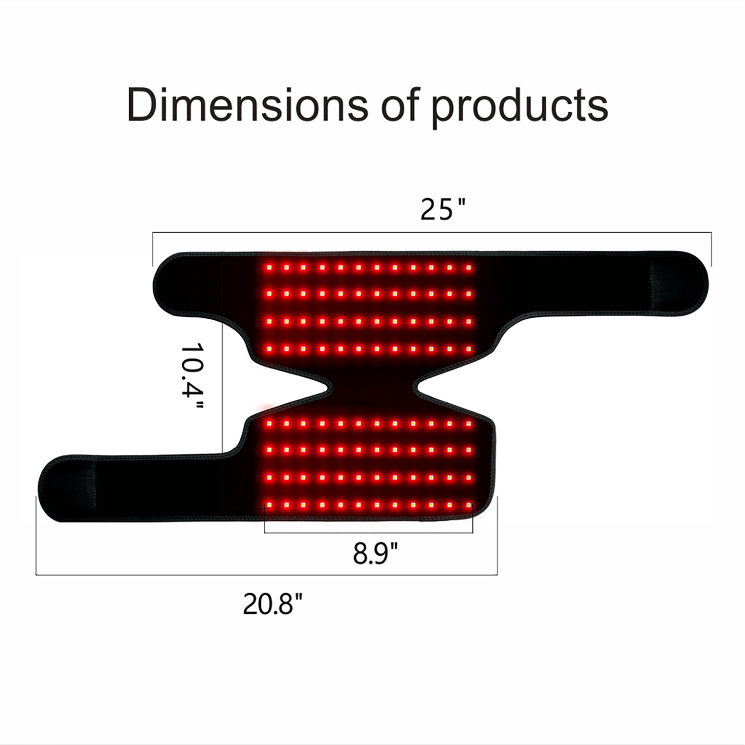 Sunsred dual chip led 96pcs 660nm 850nm infrared light pad joint pain relief knee red light therapy wrap