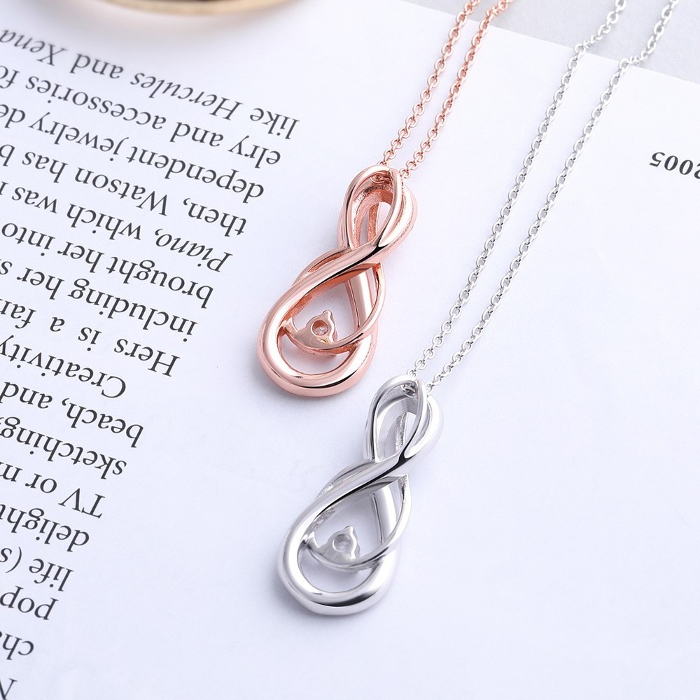 Fine Jewelry Women Cross Pendant Necklace Jewelry Rose Gold Plated Silver Designer Lady Necklace