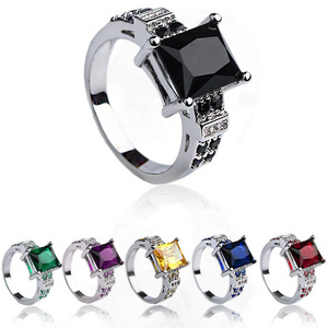 Wholesale Price Woman Jewelry Gemstone Ring Fashion Copper Various Color Cubic Zirconia Ring