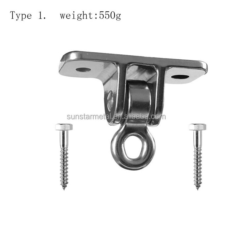 Heavy Duty Swing Hangers Set 1000LB Capacity Permanent Antirust Stainless Steel 304SS Swivel Hooks 360 Rotate