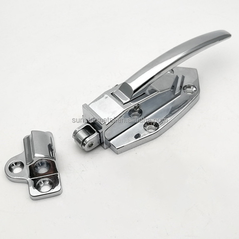 Stainless steel door catches  latches Adjustable Latch Spring Loaded Walk In Freezer Cooler Door Handle Grip Hardware