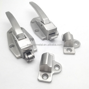 Stainless steel door catches  latches Adjustable Latch Spring Loaded Walk In Freezer Cooler Door Handle Grip Hardware