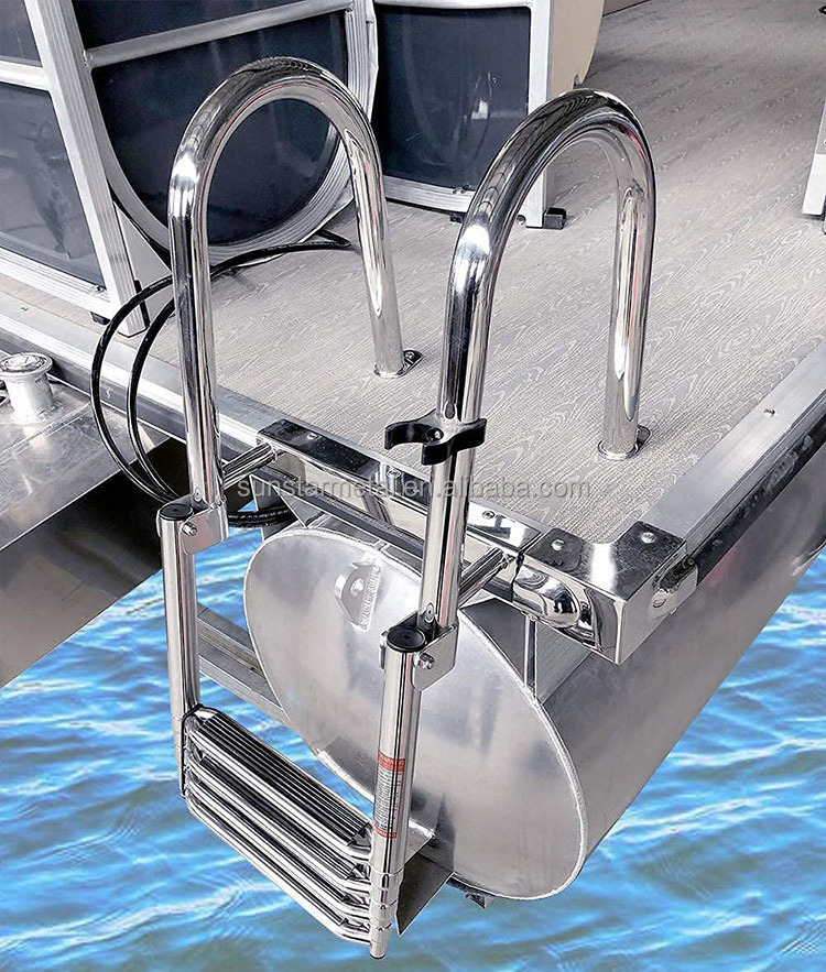 Marine equipment Stainless Steel Telescoping Boat 3 Step Ladder Swim Step Over Platform Pontoon boat dock Ladder