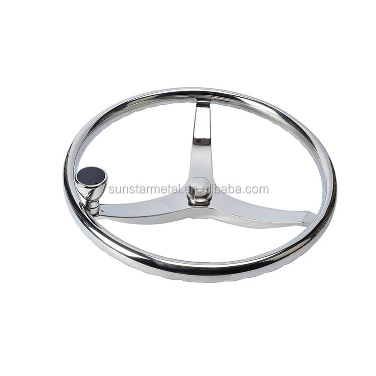 Marine Stainless Steel Boat Steering Wheel 3 Spoke inflatable boat steering wheel