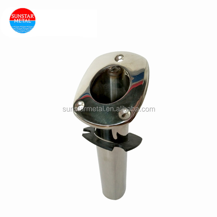 Boat Stainless Steel Fishing Rod Holder Flush Mount 15/30/90 Degree with PVC Cap Inner Tube and Gasket