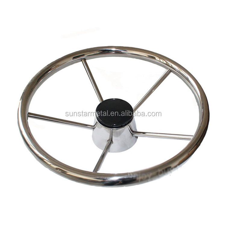 Stainless steel steering wheel boat inflatable boat steering wheel wood for boat