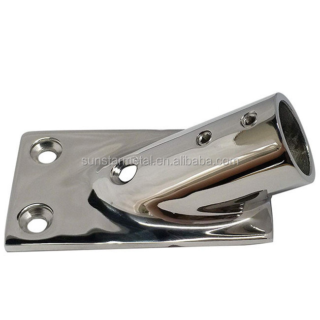 Boat Hand Rail Fitting 30 60 90 degree 1inch  Rectangular Base Side Mount Tee Elbow Marine 316 Stainless Steel