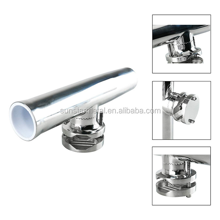 Stainless steel fishing rod holder for boat