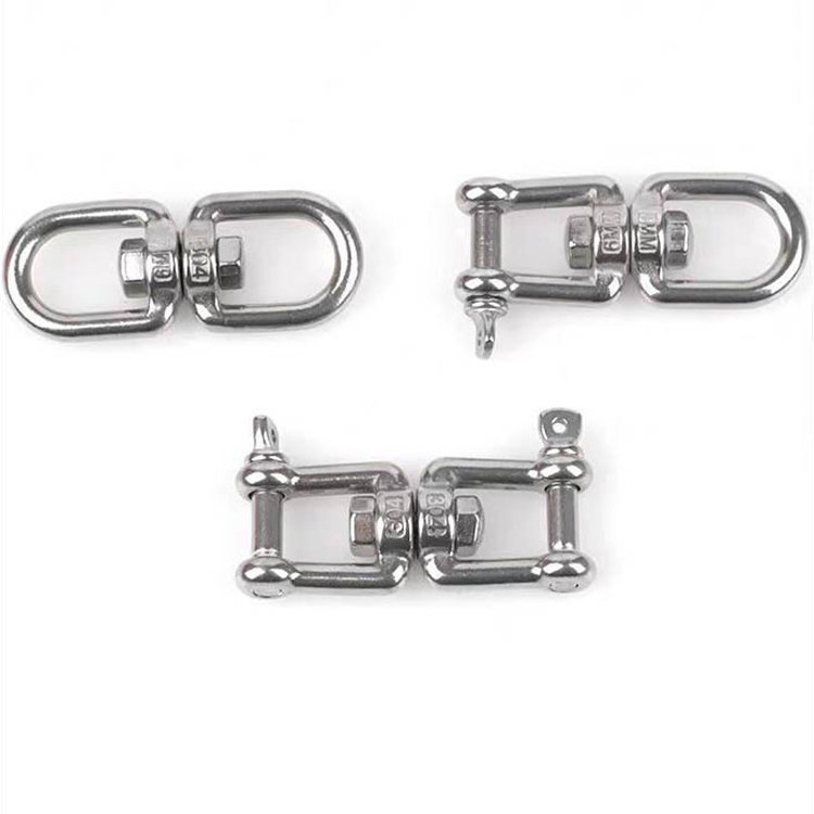 Double Ended Swivel Eye Hook 304 Stainless Steel jaw to jaw Swivel Shackle Ring Connector