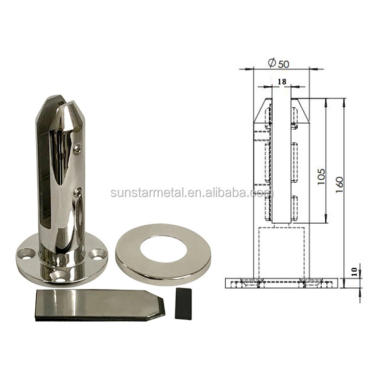 Stainless steel glass spigot glass clamp for swimming pool fence