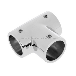 Stainless Steel 1" Boat Rail Fitting 90 Degree 3 Way Corner Elbow T/Tee Fit for Marine Bimini Top