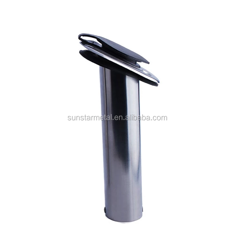 Boat Stainless Steel Fishing Rod Holder Flush Mount 15/30/90 Degree with PVC Cap Inner Tube and Gasket