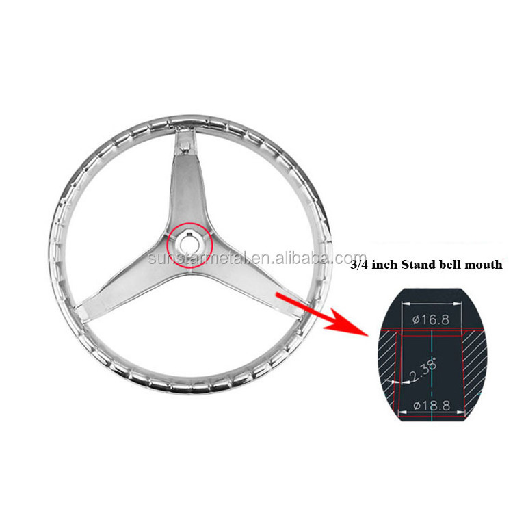 Marine Stainless Steel Boat Steering Wheel 3 Spoke inflatable boat steering wheel