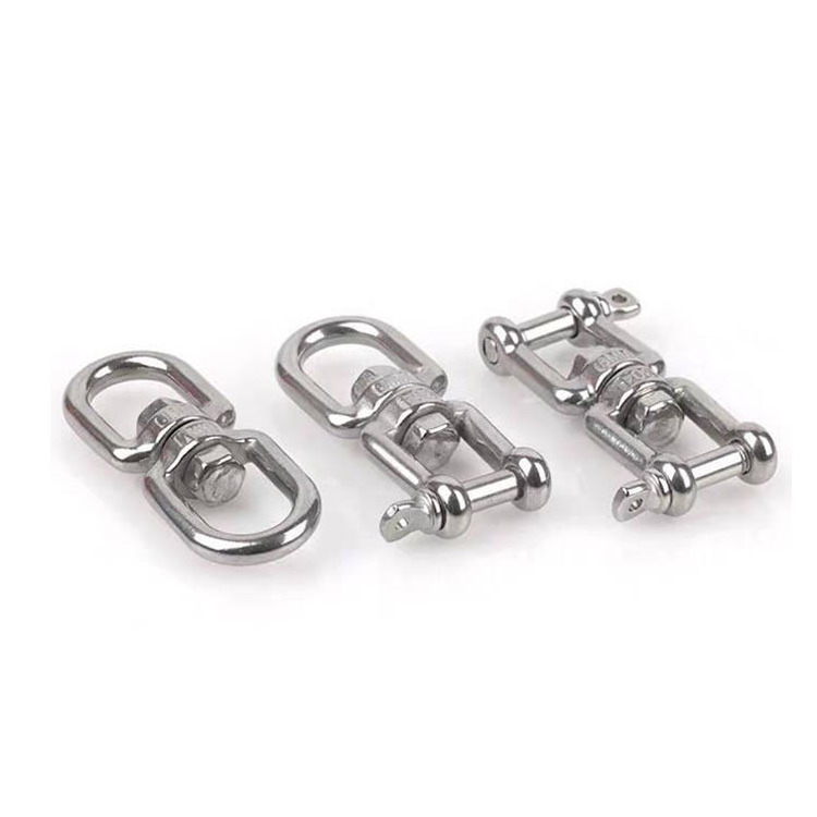 Double Ended Swivel Eye Hook 304 Stainless Steel jaw to jaw Swivel Shackle Ring Connector