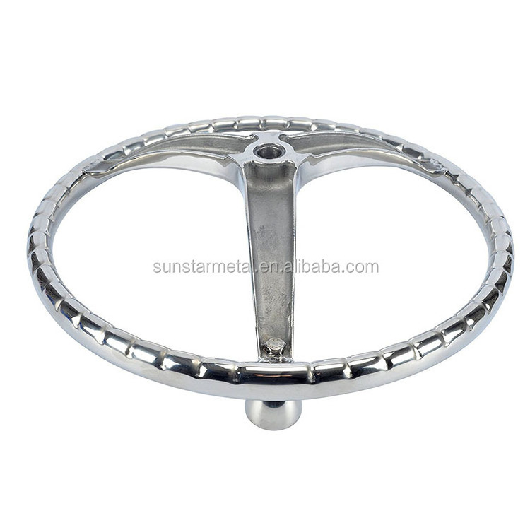 Stainless steel wood steering wheel boat inflatable boat steering wheel wood for boat