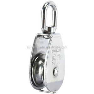 lifting pulley hanging stainless steel swivel lifting wire rope pulley