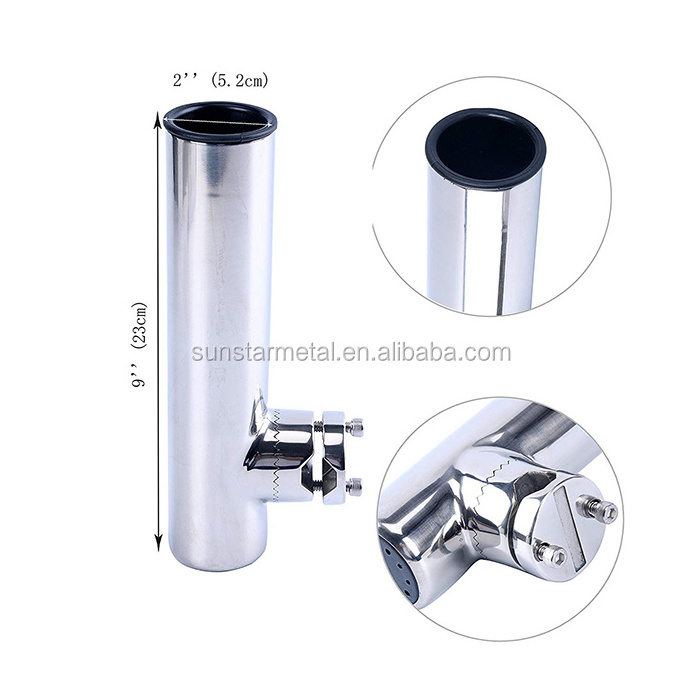 Stainless steel fishing rod holder for boat