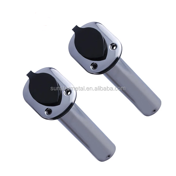 Boat Stainless Steel Fishing Rod Holder Flush Mount 15/30/90 Degree with PVC Cap Inner Tube and Gasket