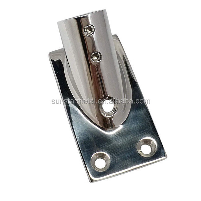 Boat Hand Rail Fitting 30 60 90 degree 1inch  Rectangular Base Side Mount Tee Elbow Marine 316 Stainless Steel