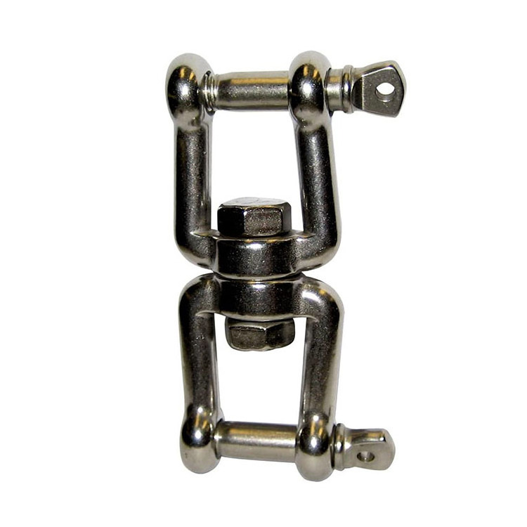 Double Ended Swivel Eye Hook 304 Stainless Steel jaw to jaw Swivel Shackle Ring Connector