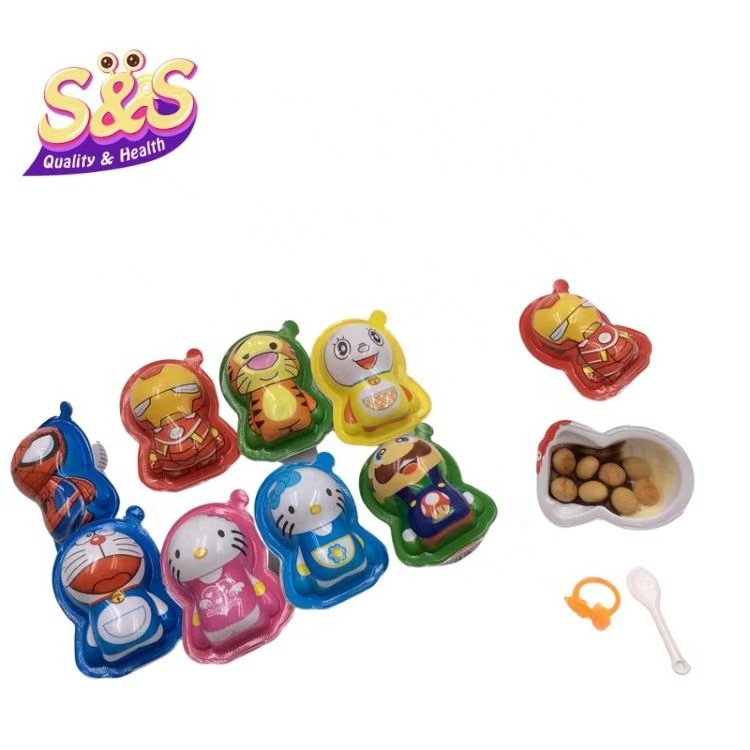 Cartoon Happy Chocolate Egg and Toy Solid Form Sweet Chocolate with Biscuit a Surprise Treat