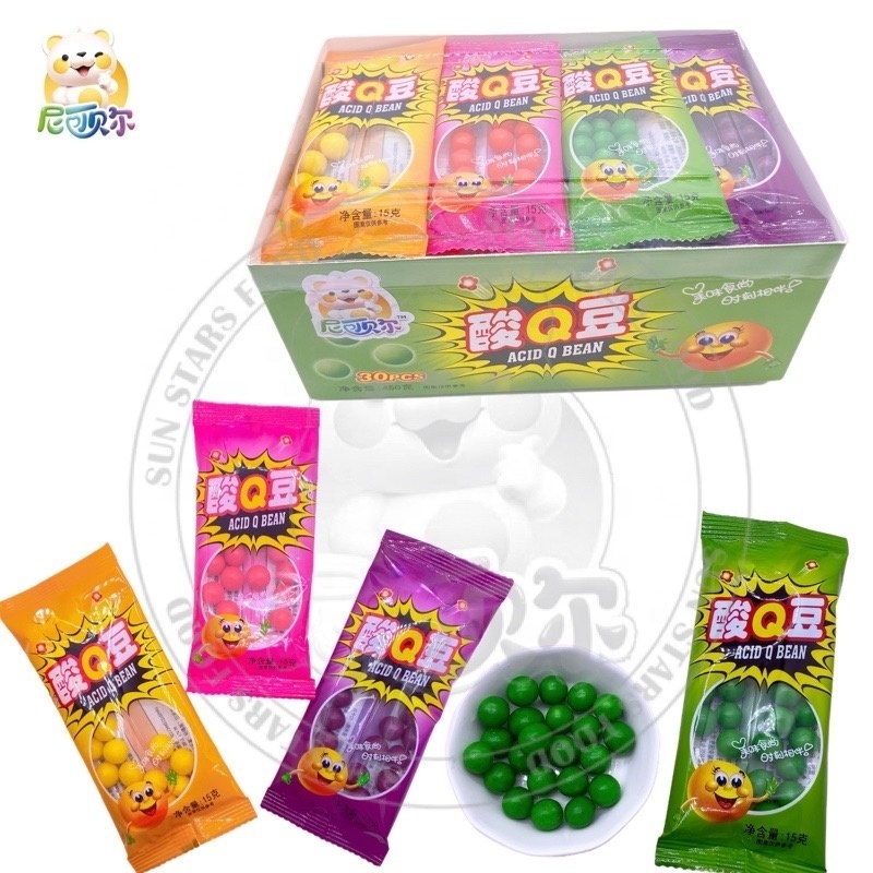 Oem Order Wholesale Tablet Candy Sour Sweet Fruit  Flavor Yellow Round Press Candy For Kids Gummy Candy