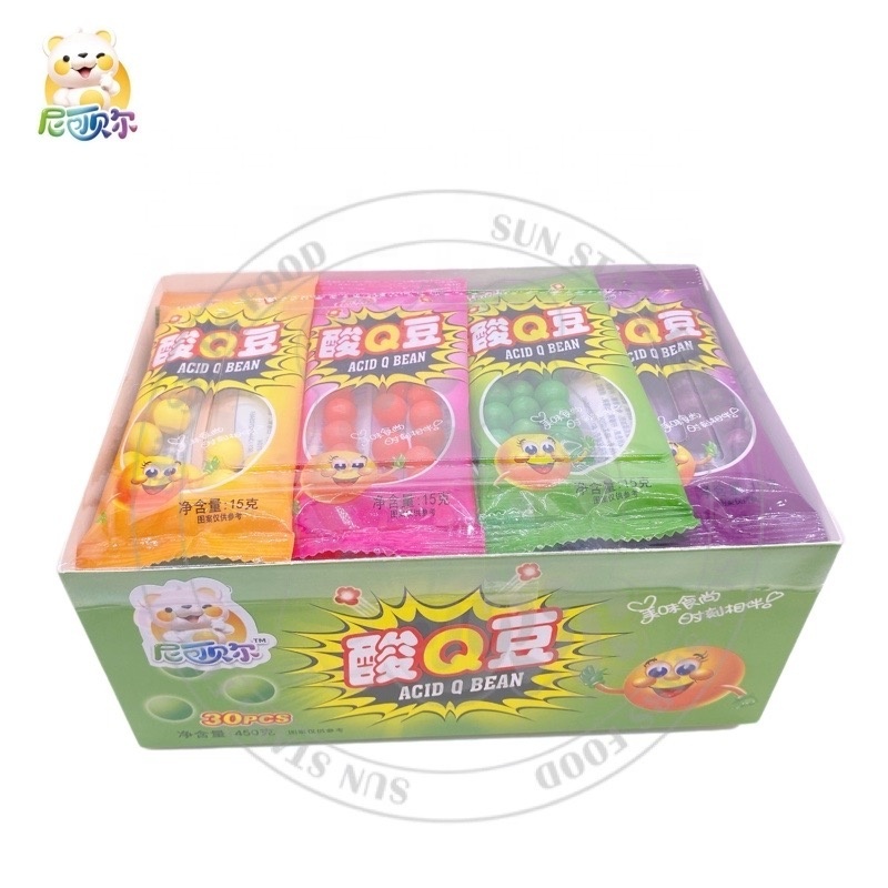 Oem Order Wholesale Tablet Candy Sour Sweet Fruit  Flavor Yellow Round Press Candy For Kids Gummy Candy