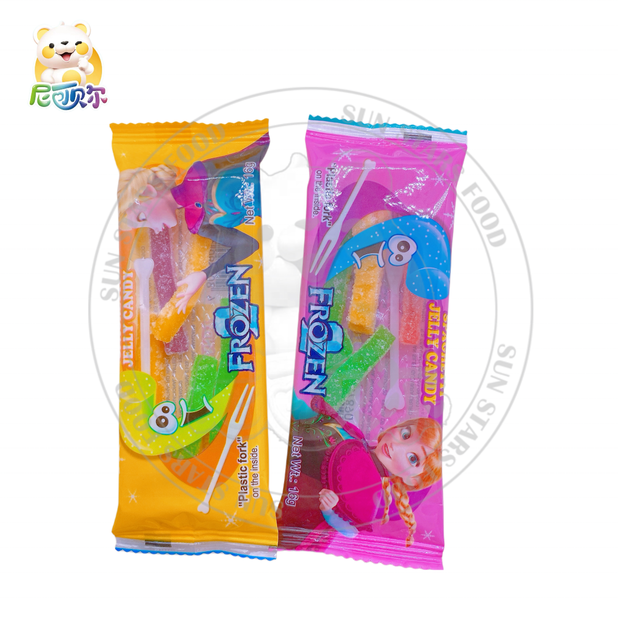 Fruity Flavored Long Strip Gummy Candy in Bread Shape Packaged in Bag