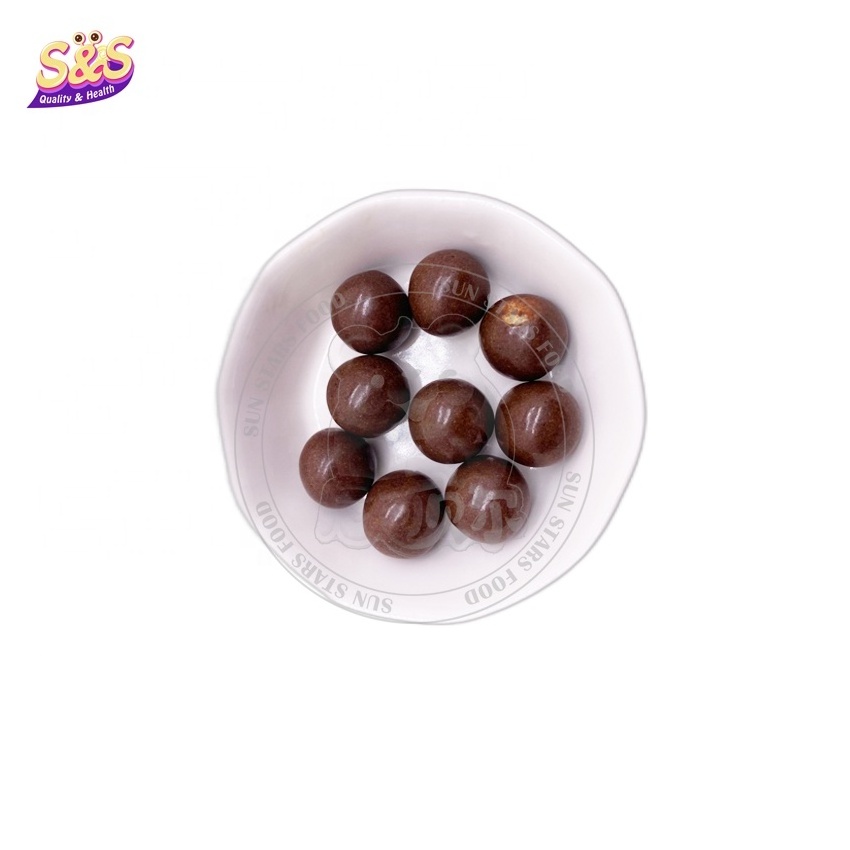 Mini Solid Crispy Chocolate Balls Sweet Biscuit-Inspired Icing with Milk Chocolate Beans Rich and Decadent Candy