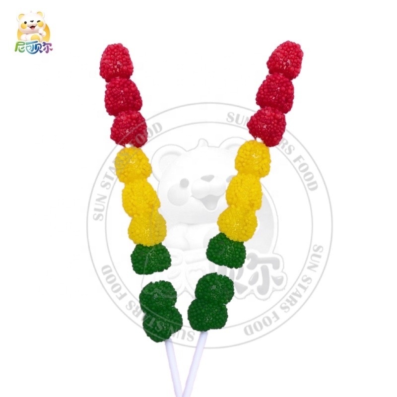 Boxed Jelly Ball Traffic Lights Tricolor Fruit-flavored Fudge String Lollipop