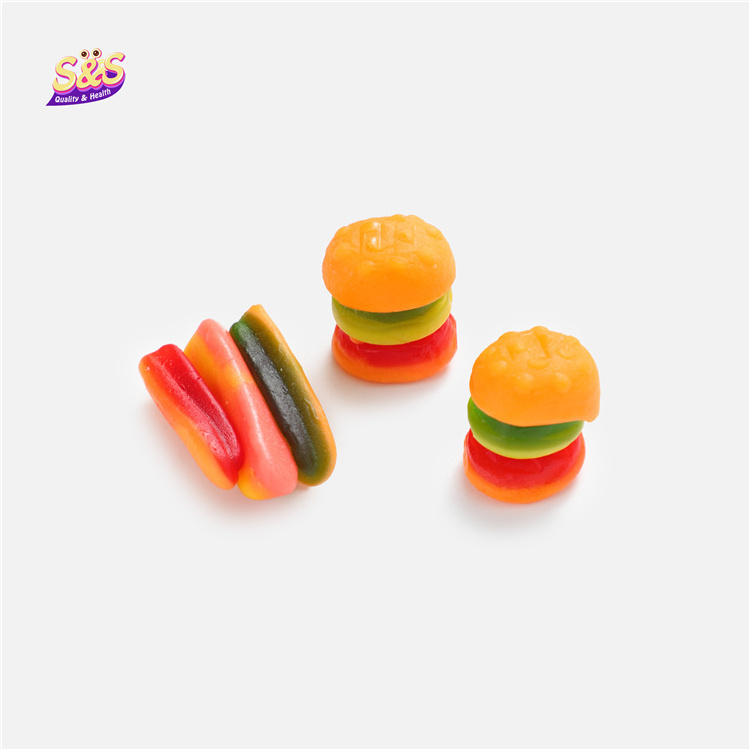 Muslim gomita hamburger chewing fruity pectin soft halal candy gummy for Lesser Bairam