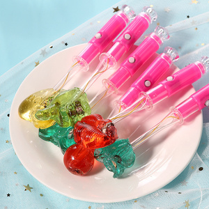 Upgrade Three Lights Glowing LED Colorful Glitter Glow Stick Sweet and Sour Lollipop